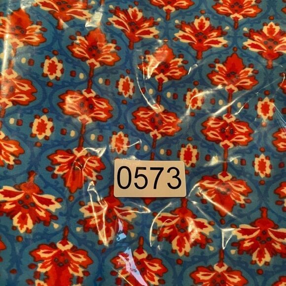 0573  LuLaRoe Size T & C Leggings Floral Print Blue and Red New - Picture 4 of 5